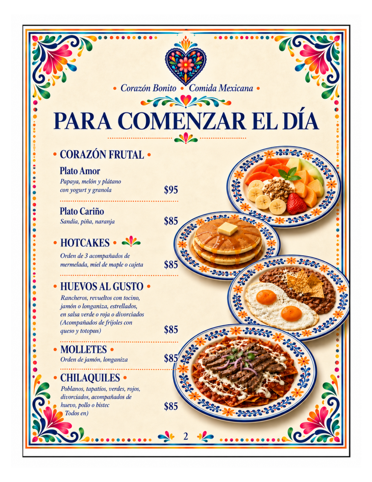 Menú Corazón Bonito - página 2 de 8